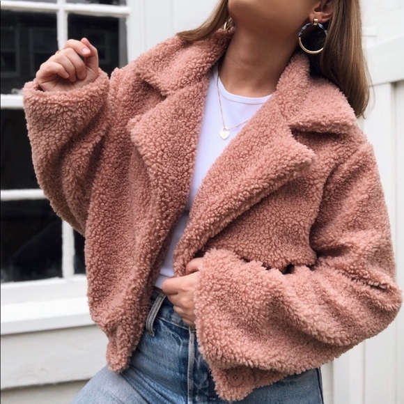 Last 1✨Faux Fur Teddy Jacket - BriBri Mauve - Picture 4 of 8